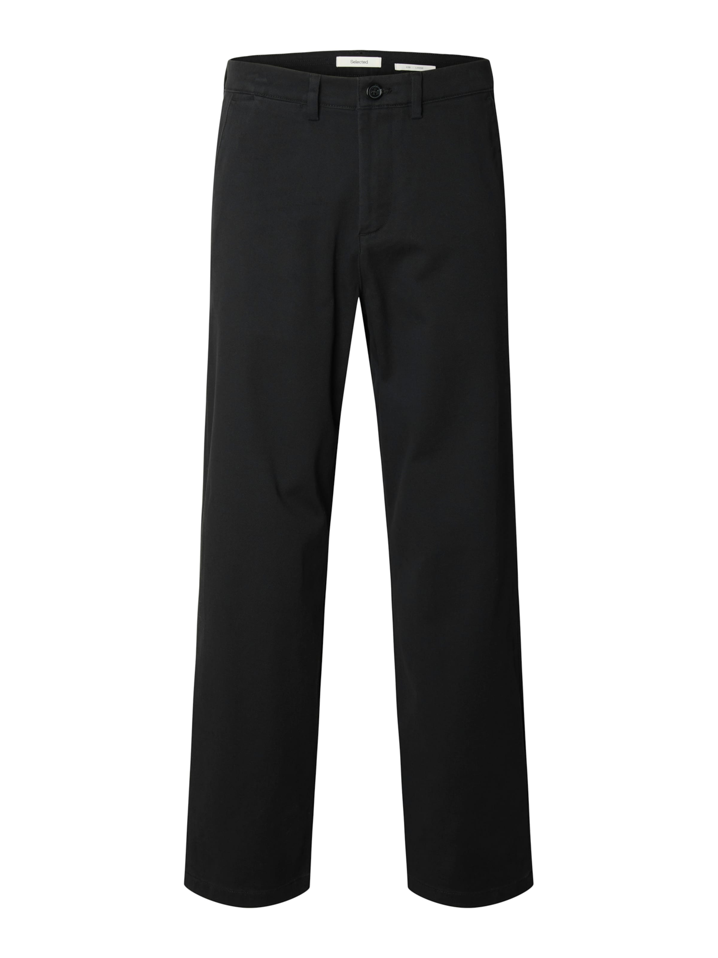 Loosefit Pantalon chino 'SLM220-MILES' SELECTED en noir : devant