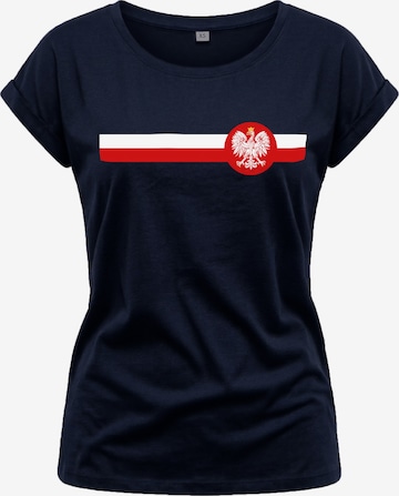 MAKAYA Shirt 'Polen Wappen' in Blue: front