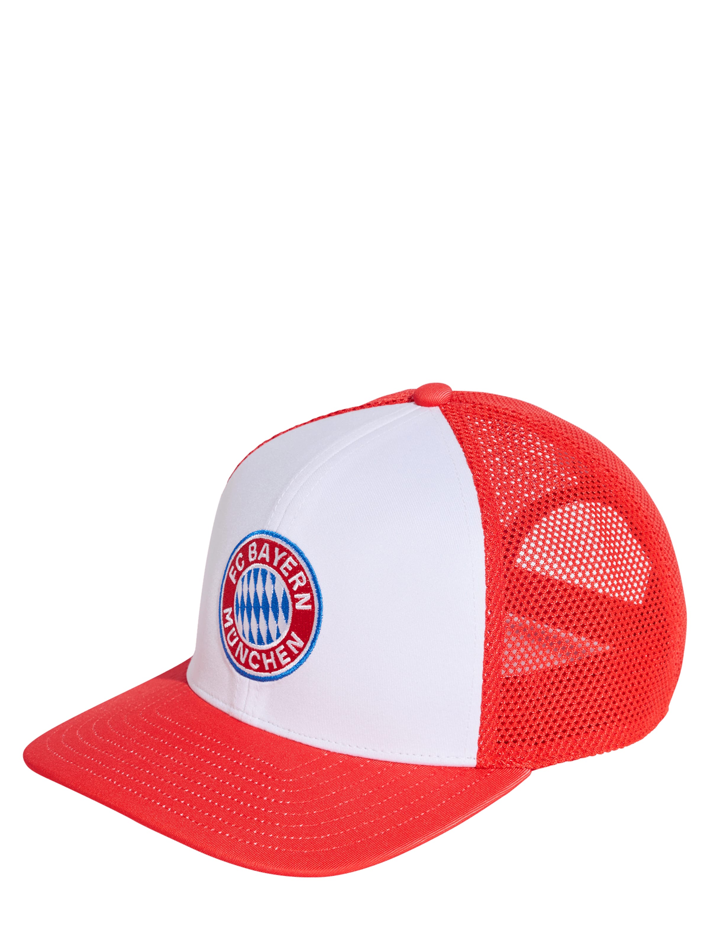 ADIDAS PERFORMANCE Trucker Cap Logo FC Bayern in 55-60 in blau / rot / weiß, Produktansicht