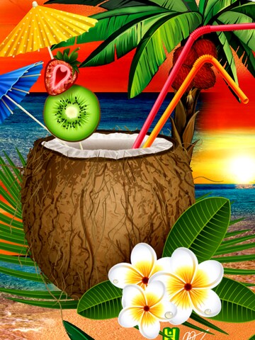 Hawaiihemdshop.de Regular fit Button Up Shirt 'Paradise Cocktails' in Orange