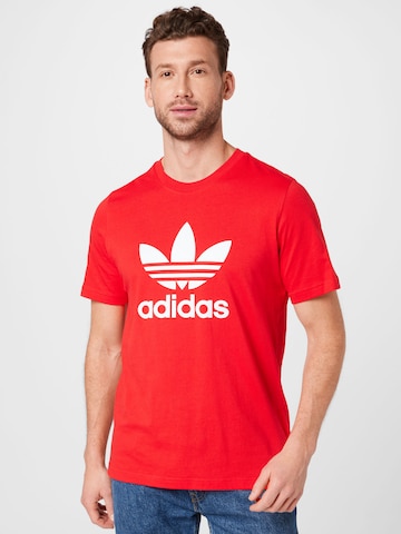 ADIDAS ORIGINALS T-shirt 'Adicolor Classics Trefoil' i röd: framsida