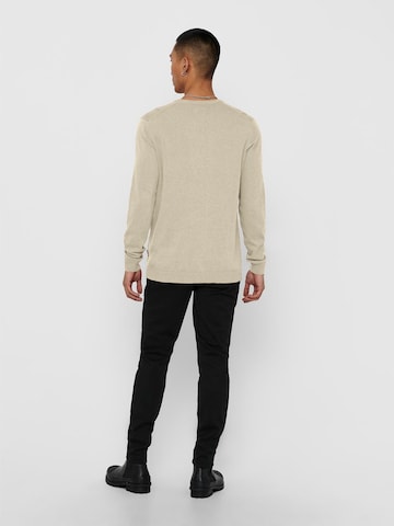 Coupe regular Pull-over 'ALEX' Only & Sons en beige
