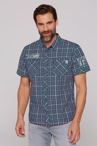 Coupe regular Chemise CAMP DAVID en bleu : devant