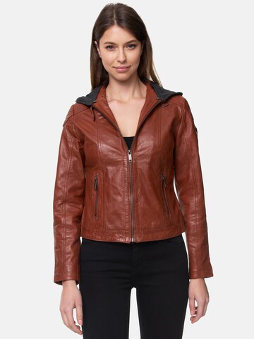 Tazzio Between-Season Jacket 'F503' in Brown: front