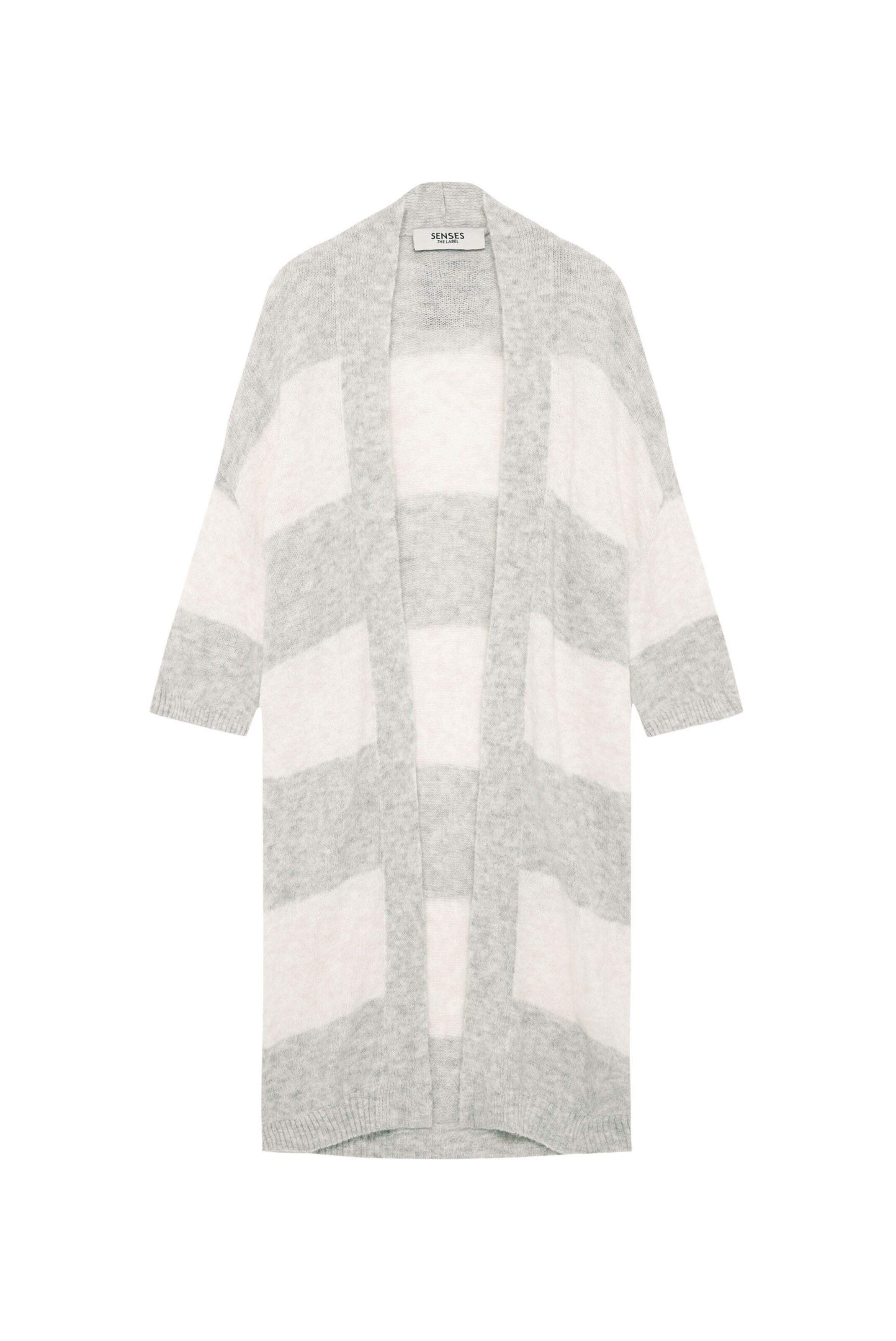 SENSES.THE LABEL Knit Cardigan in Grey: front