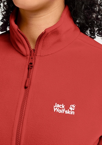 JACK WOLFSKIN Athletic Fleece Jacket in Red