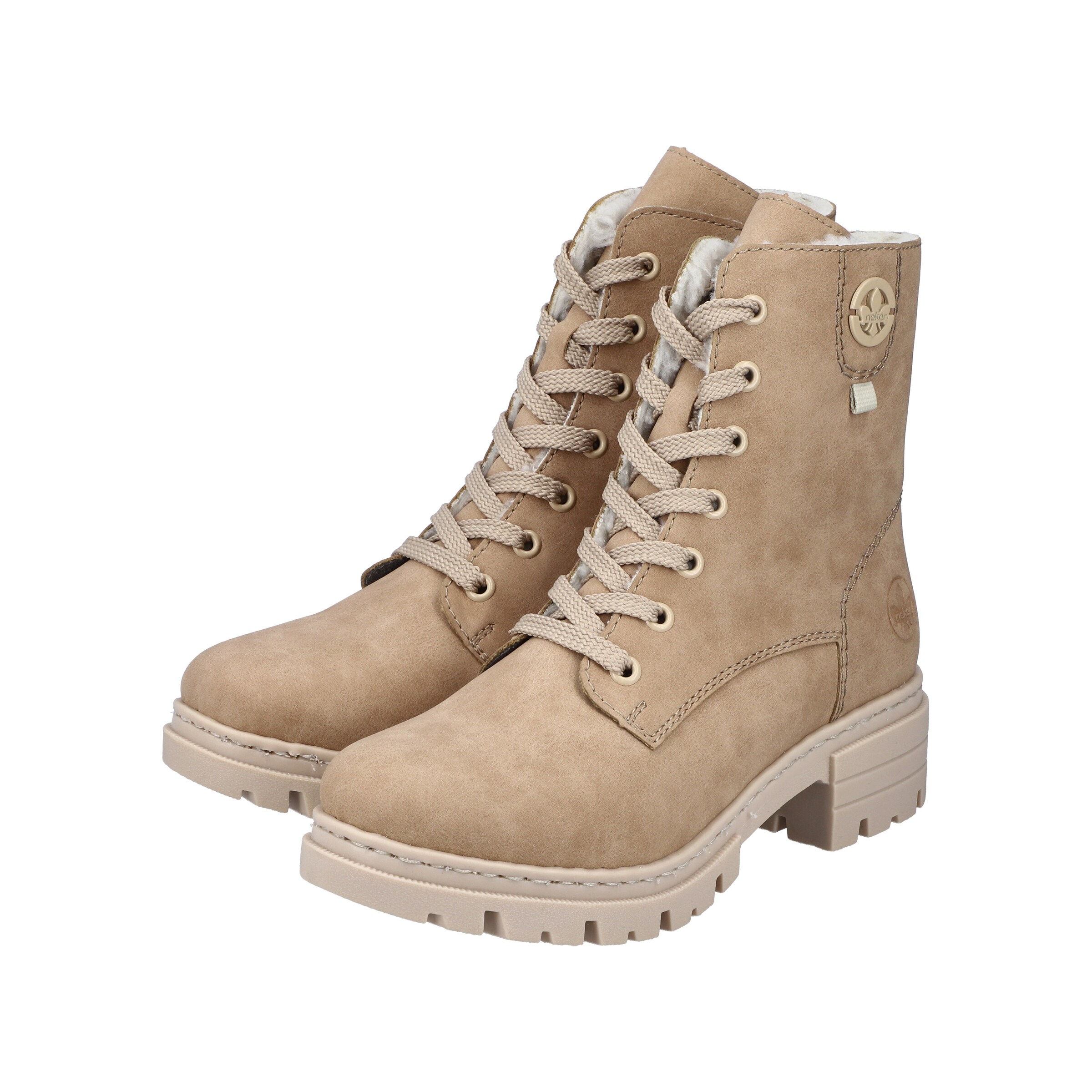 Bottines à lacets Rieker en beige