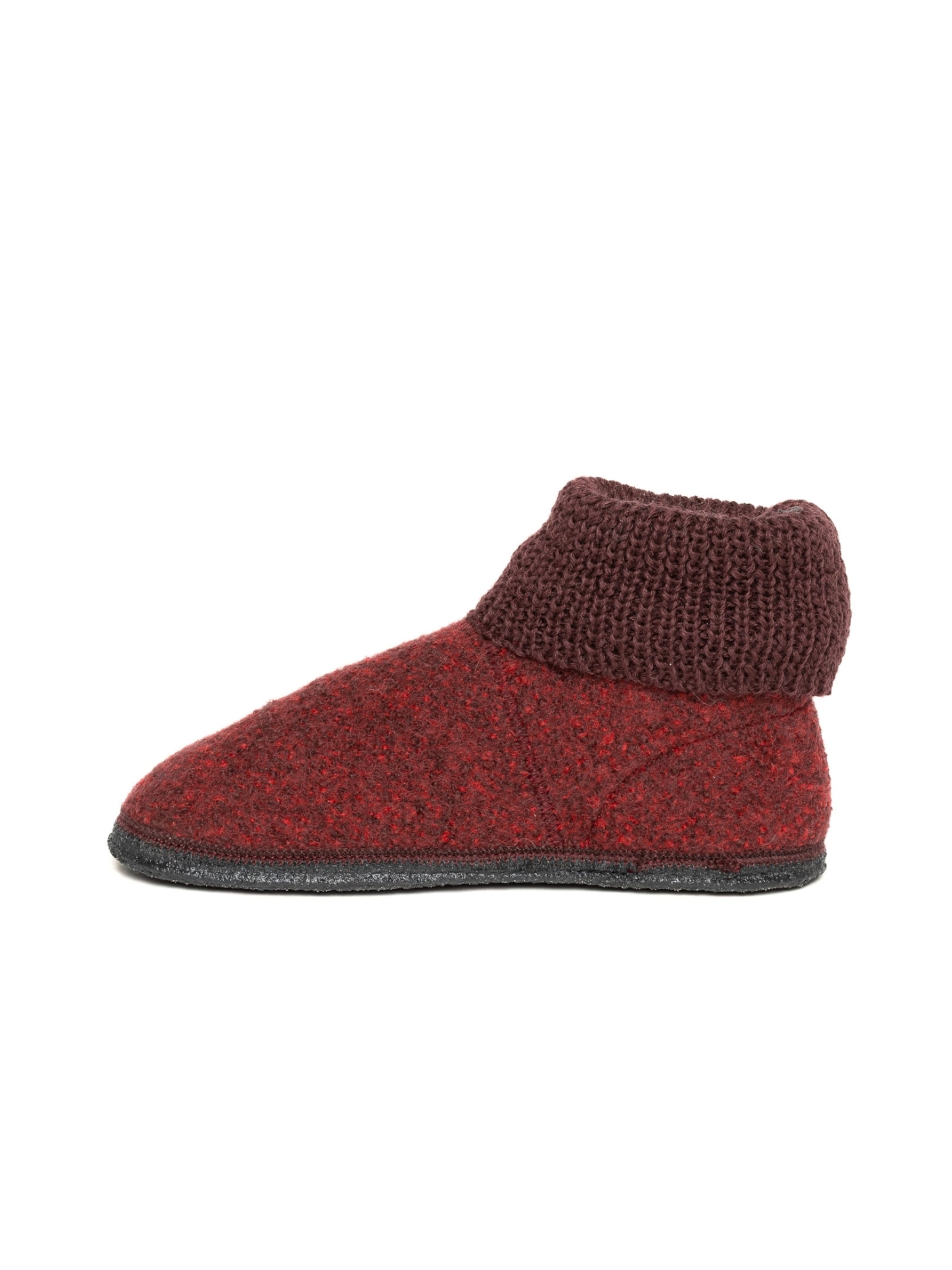 Gottstein Slippers 'Hüttenschuhe Wool Venture High' in Red
