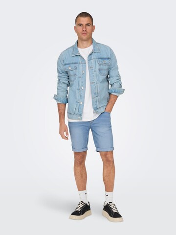 Only & Sons Slimfit Shorts 'Ply' in Blau