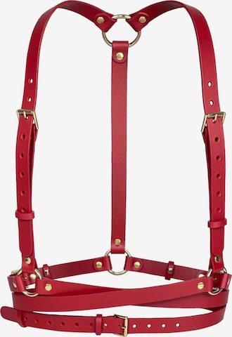 Haute Cuir Gürtel 'Double Belt Harness' in Rot: Vorderseite