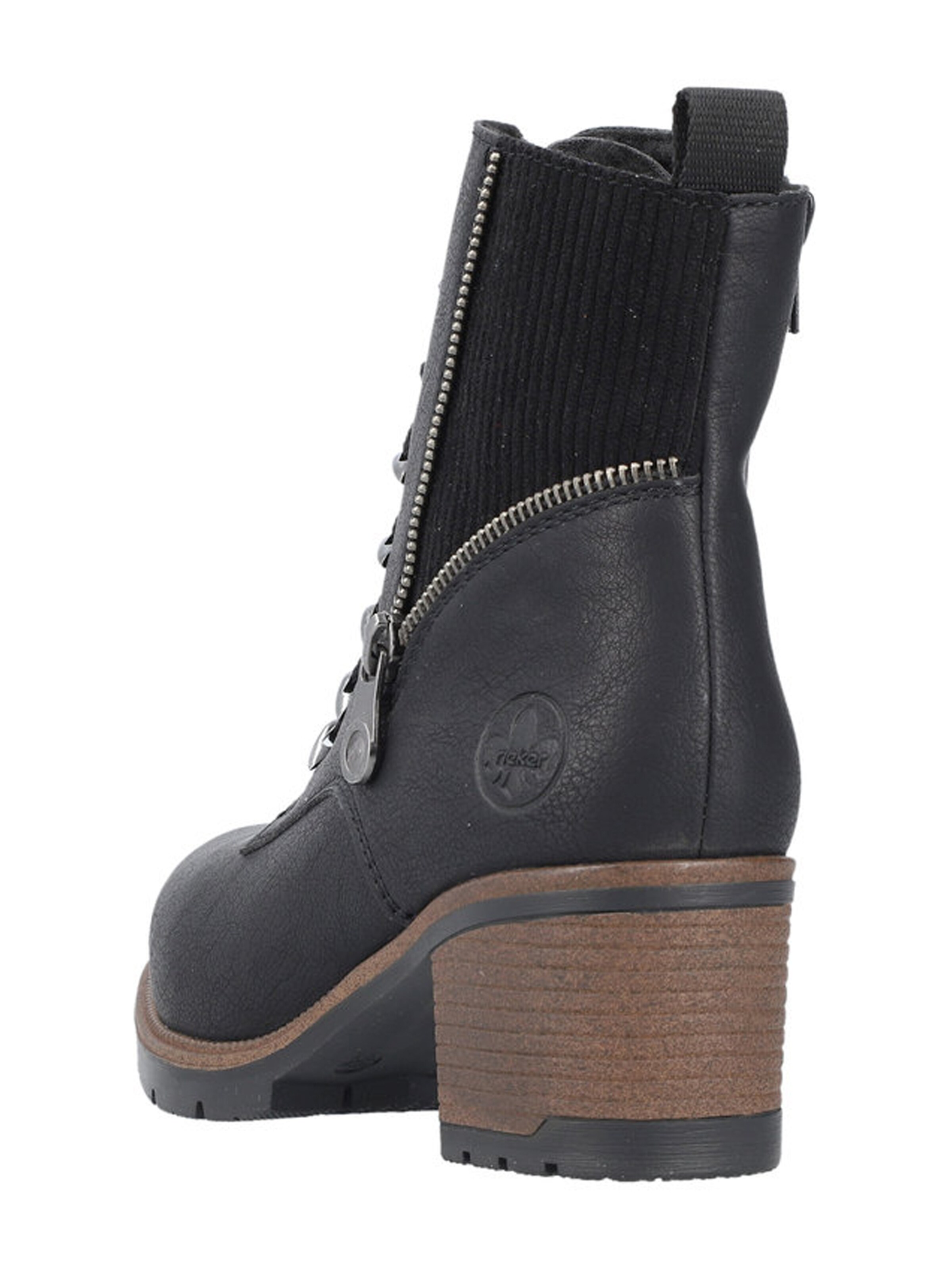Rieker Šněrovací kozačky – černá
