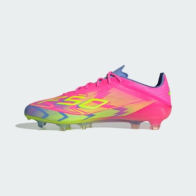 ADIDAS PERFORMANCE Chaussure de foot 'F50 Elite' en bleu fumé / jaune fluo / vert fluo, Vue avec produit