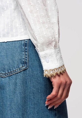 Ombre Blouse 'Dobby' in White