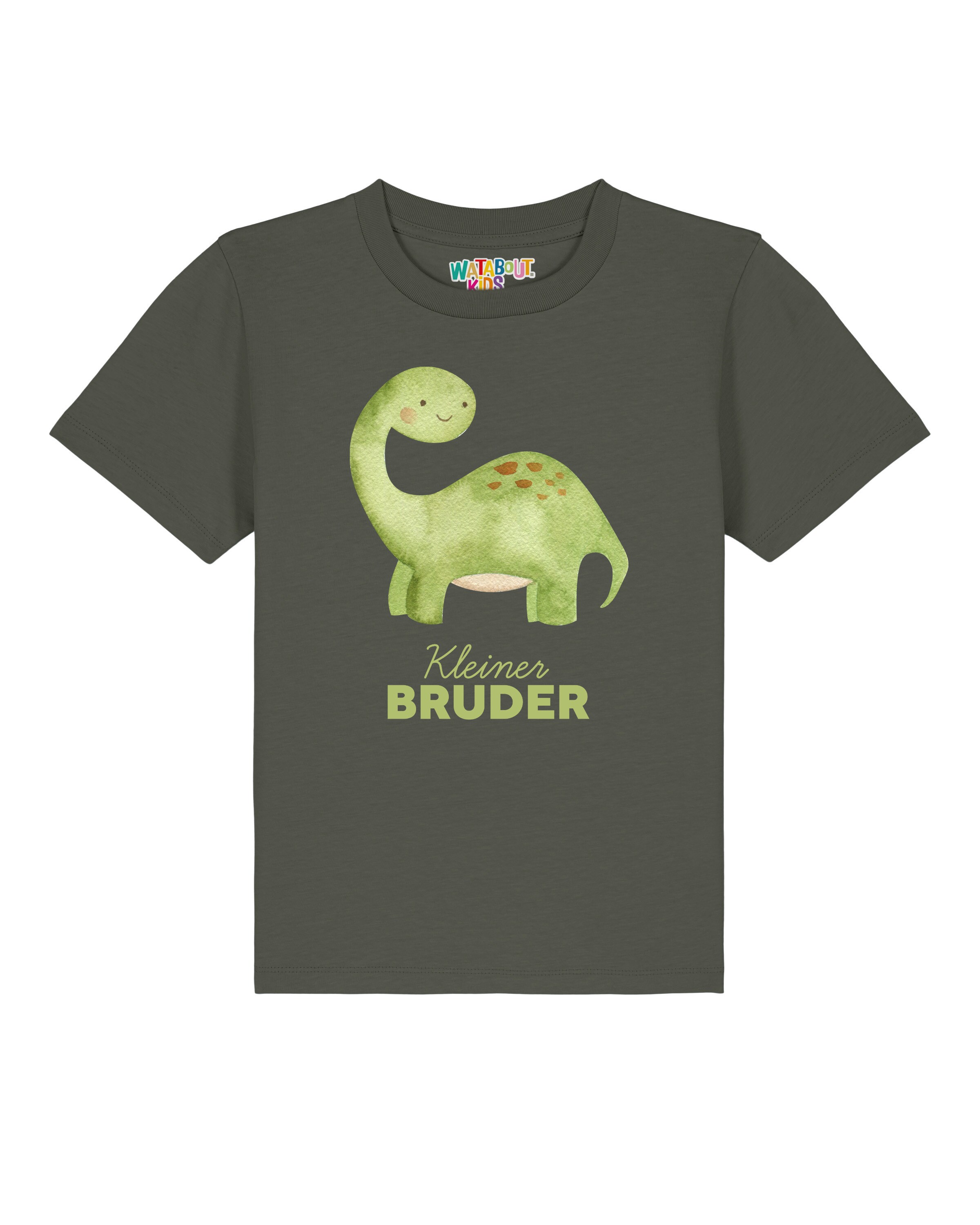 T-Shirt 'Dinosaurier 04 Kleiner Bruder' watabout.kids en vert : devant