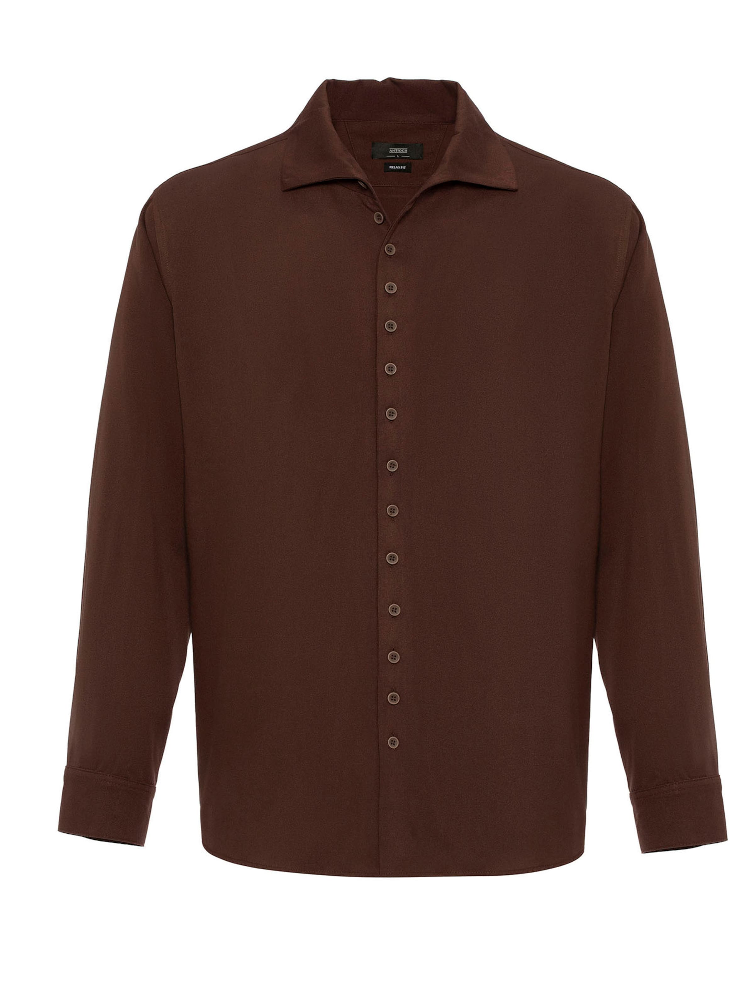 Antioch Comfort Fit Hemd in Braun: Vorderseite