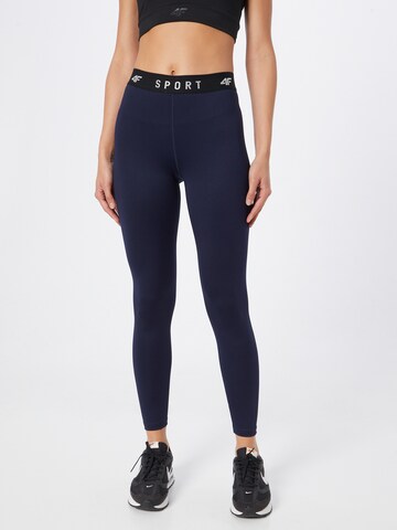 4F Skinny Workout Pants in Blue: front