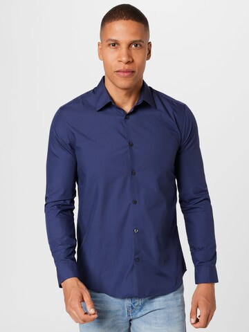 BURTON MENSWEAR LONDON Regular fit Button Up Shirt in Blue: front