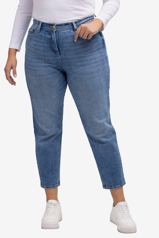 Ulla Popken Slimfit Jeans in Blauw: voorkant