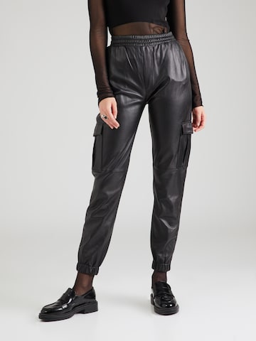 OAKWOOD Tapered Cargo Pants 'YACHT' in Black: front