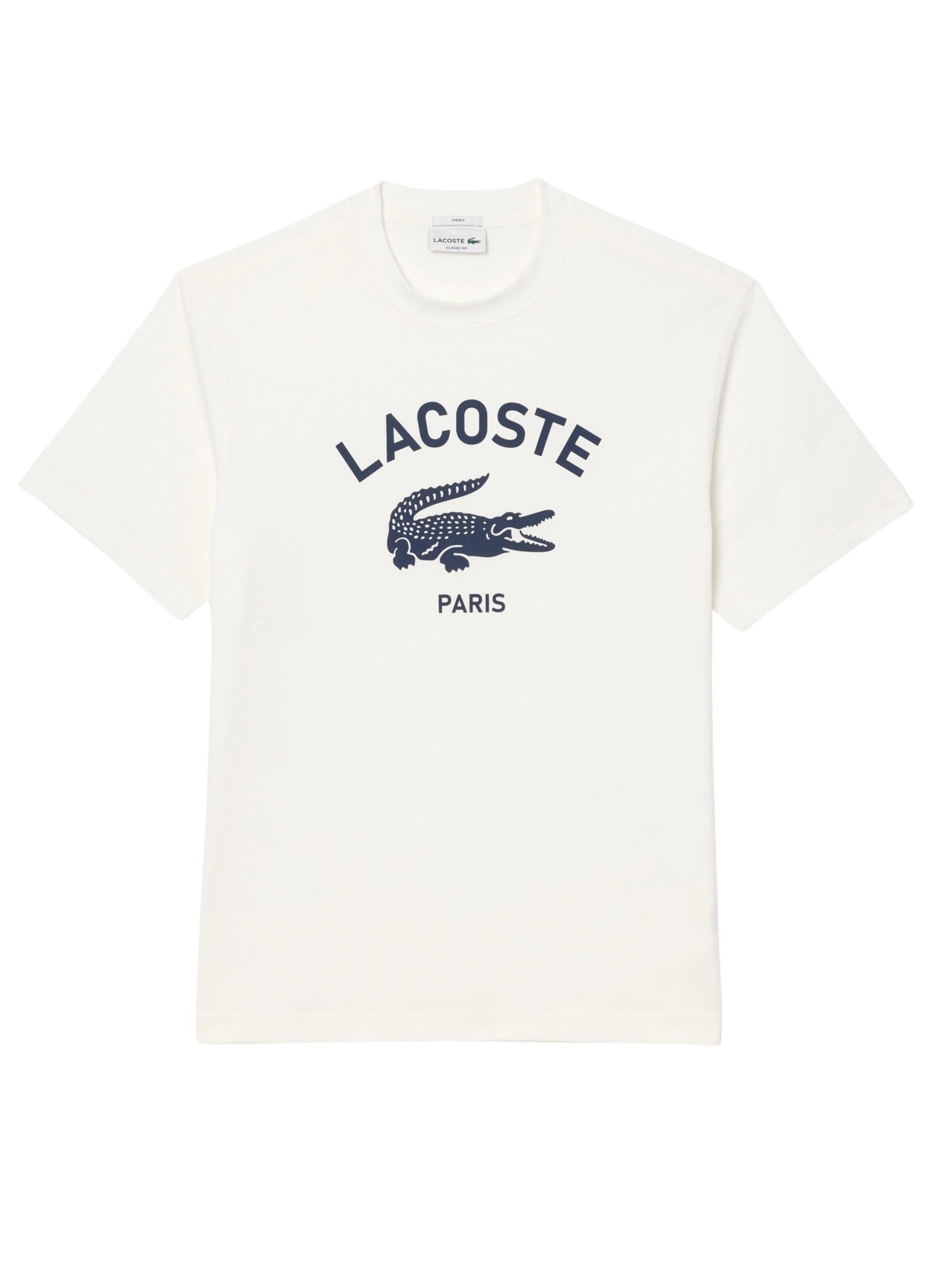 LACOSTE Тениска в бяло: отпред