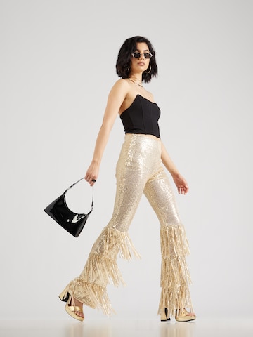 Nasty Gal Flared Hose in Gold