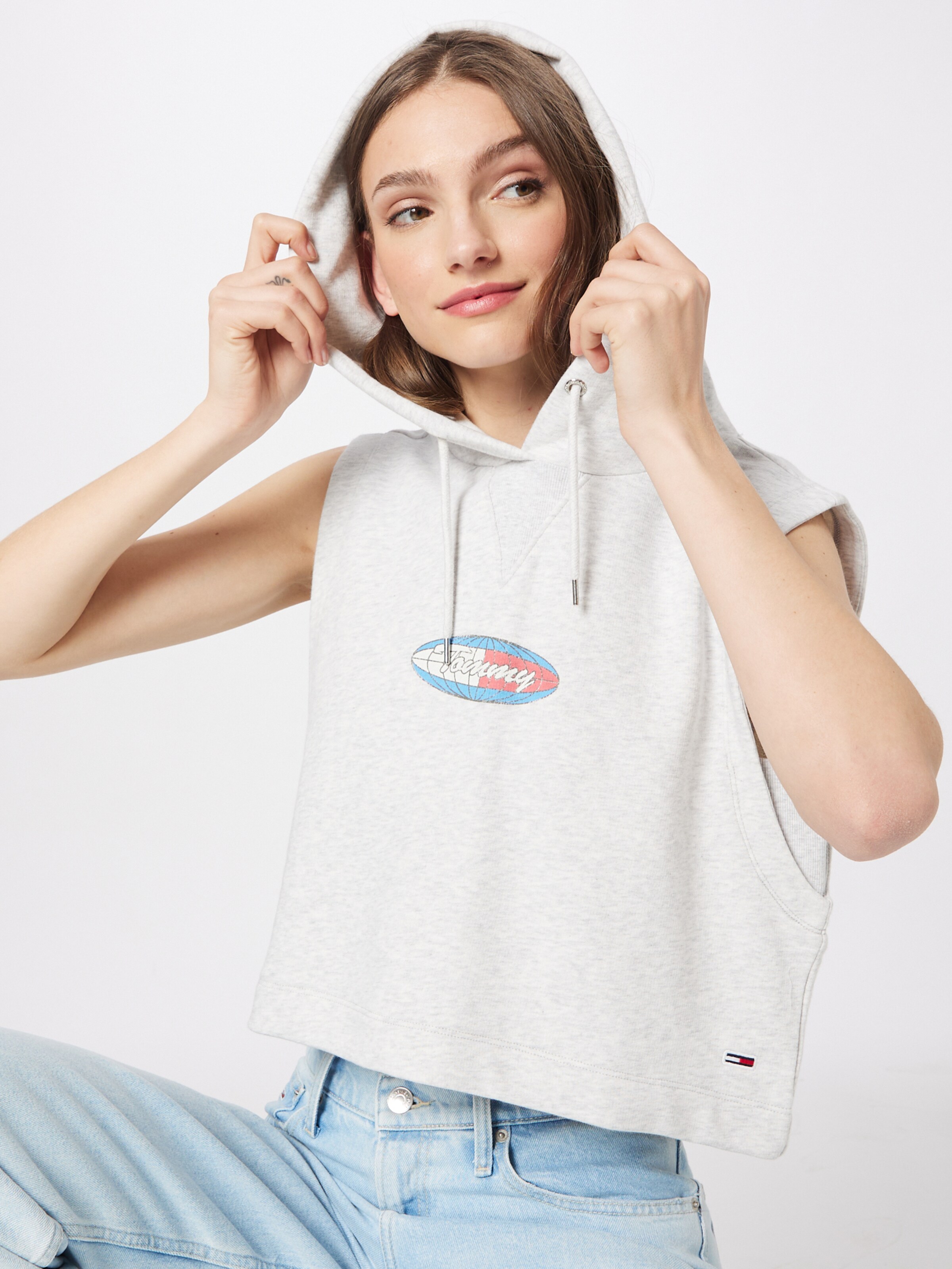 Frauen Sweat Tommy Jeans Sweatshirt in Graumeliert - LQ78177 Frauen Sweat Tommy Jeans Sweatshirt in Graumeliert - LQ78177