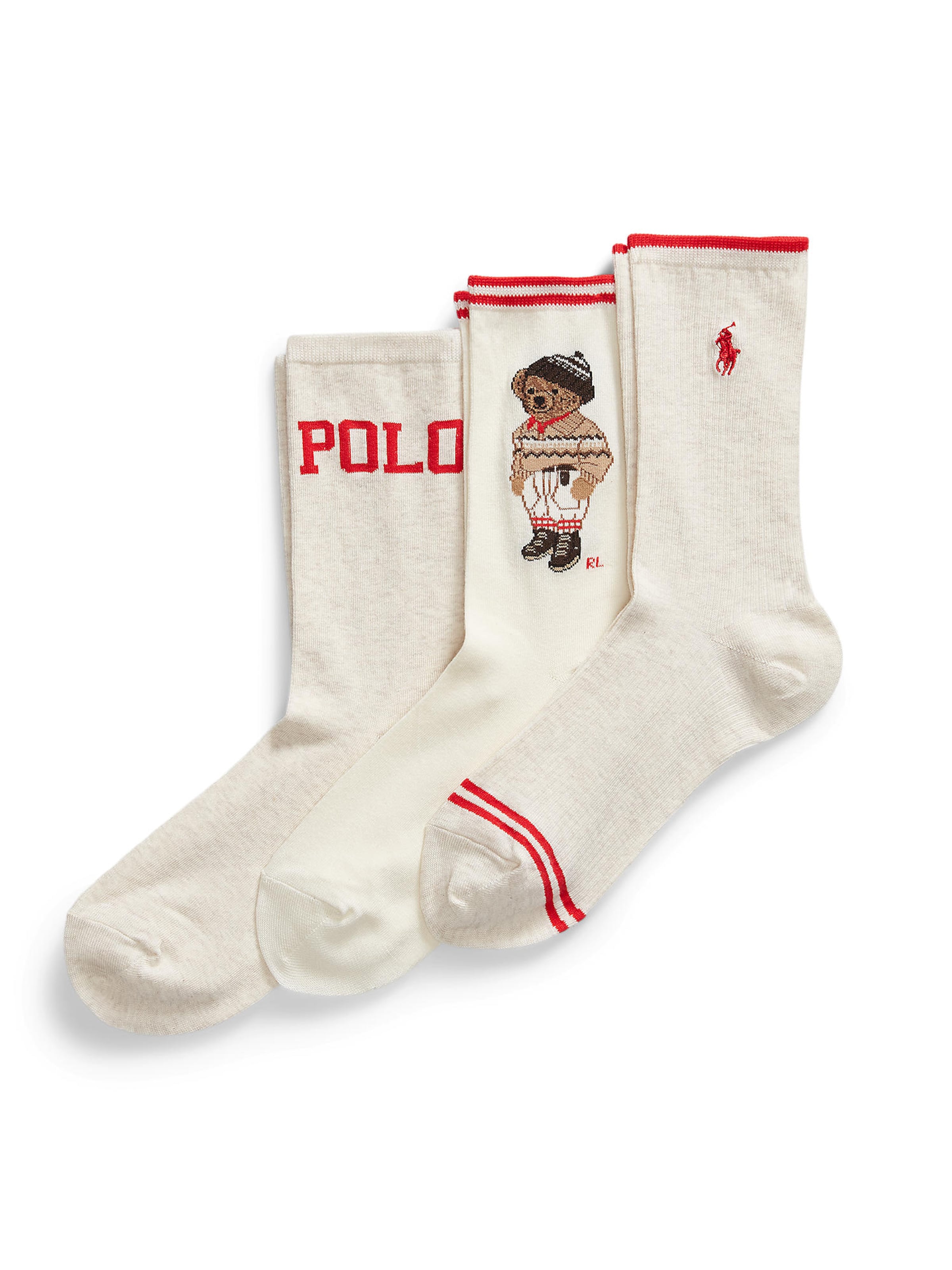 Chaussettes 'COLORADO BEAR' Polo Ralph Lauren en beige : devant