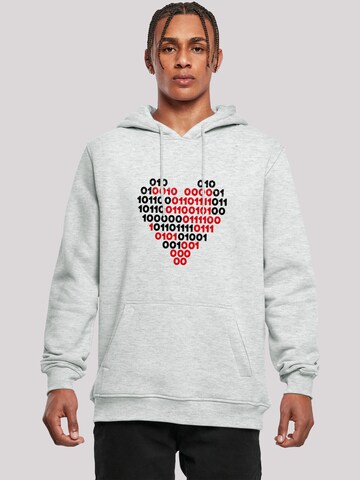 Sweat-shirt 'I love you 01001001 Binary Code Herz  Valentinstag' F4NT4STIC en gris : devant