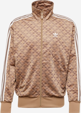 ADIDAS ORIGINALS Zip Up Hoodie FireBird Classic in Brown Light Brown ABOUT YOU