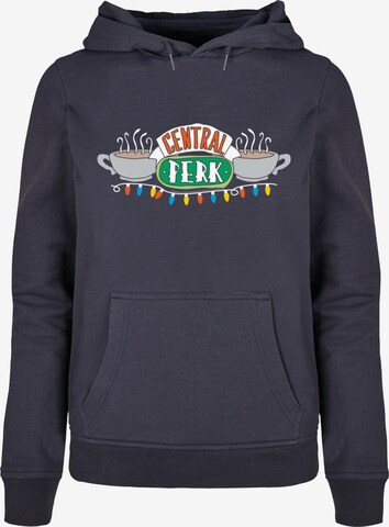 ABSOLUTE CULT Sweatshirt 'Friends - Central Perk Christmas Lights' in Blauw: voorkant