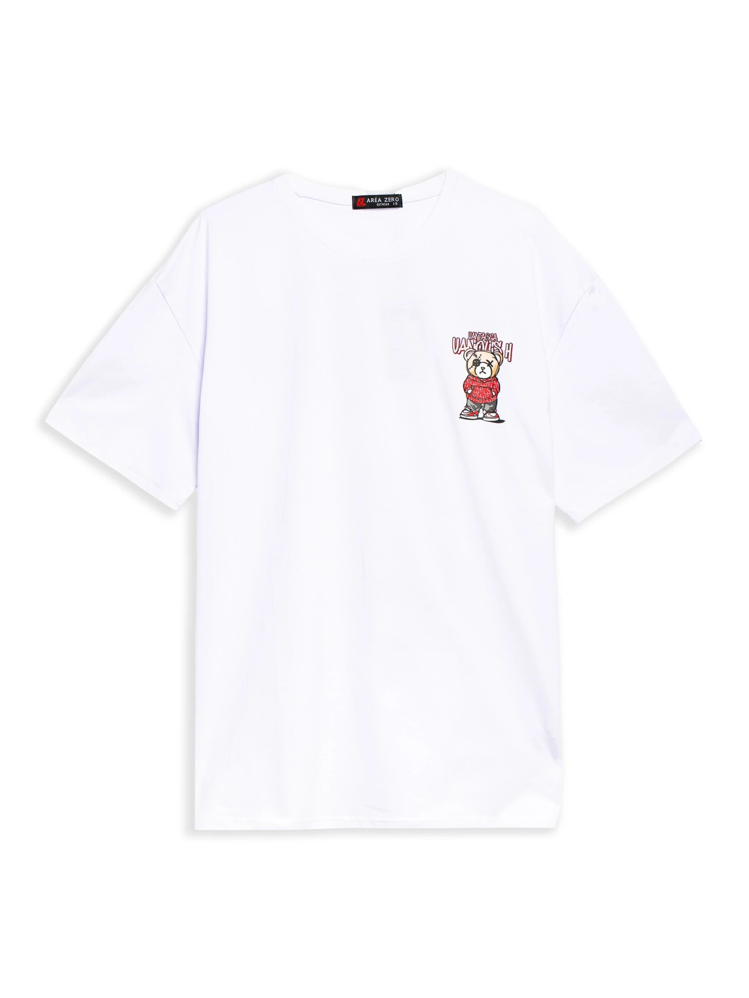 OVER STREET - Camiseta 'Camiseta area zero blanca/roja urban bear oversized tee' en rojo