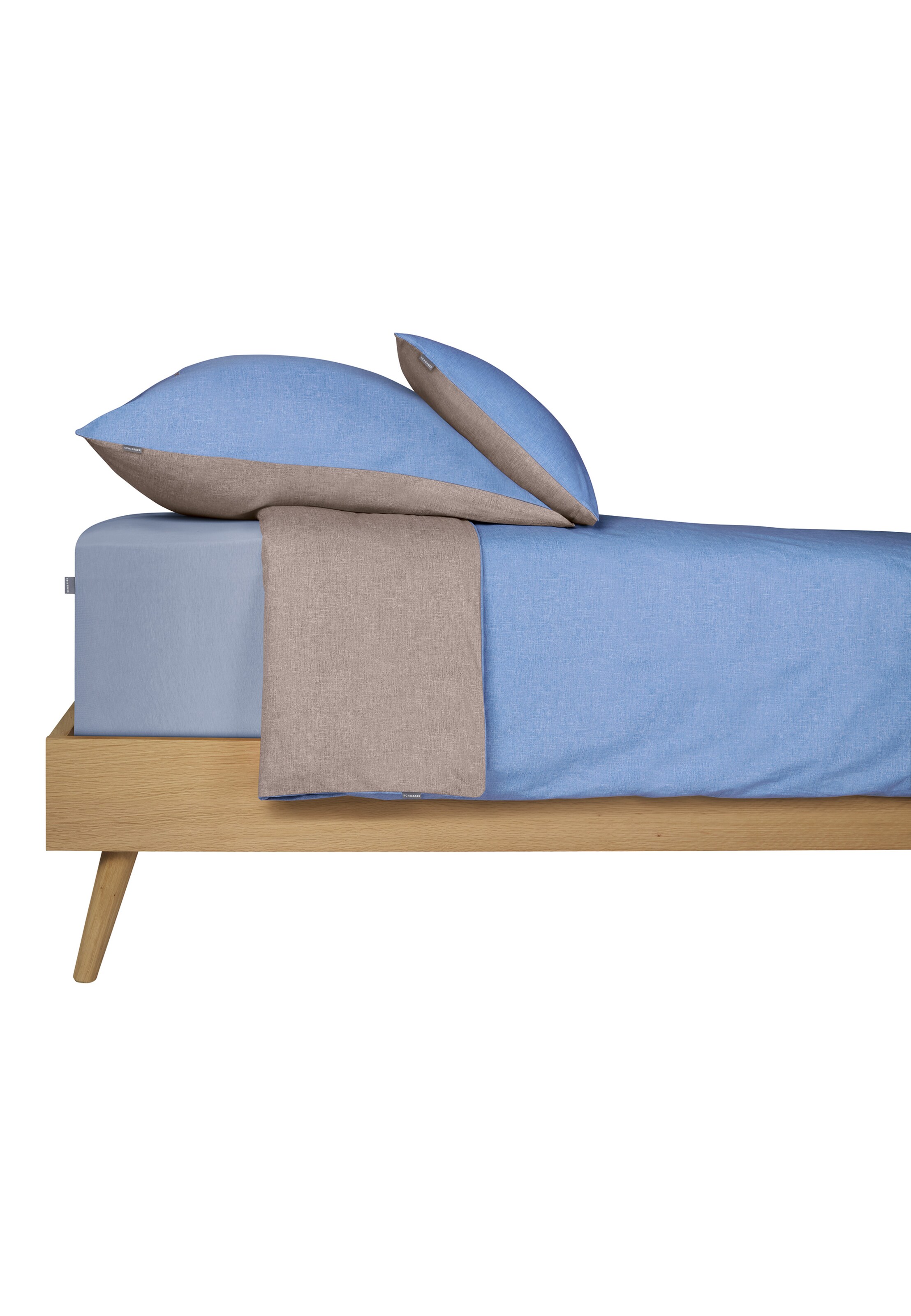 SCHIESSER Kissenhüllen 'Doubleface Renforcé' in Blau