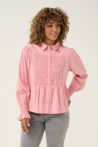 Cream Blouse 'Adeline' in Pink: front