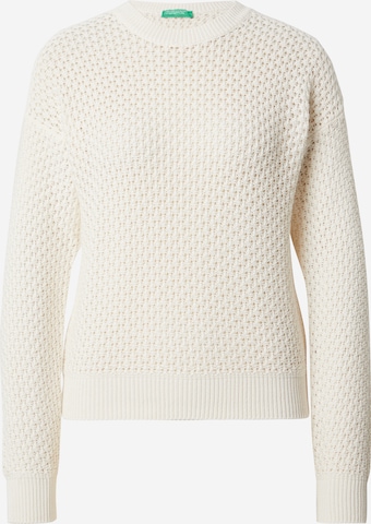 UNITED COLORS OF BENETTON Sweater in White: front