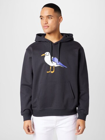 Sweat-shirt 'Smile Gull' Cleptomanicx en bleu : devant