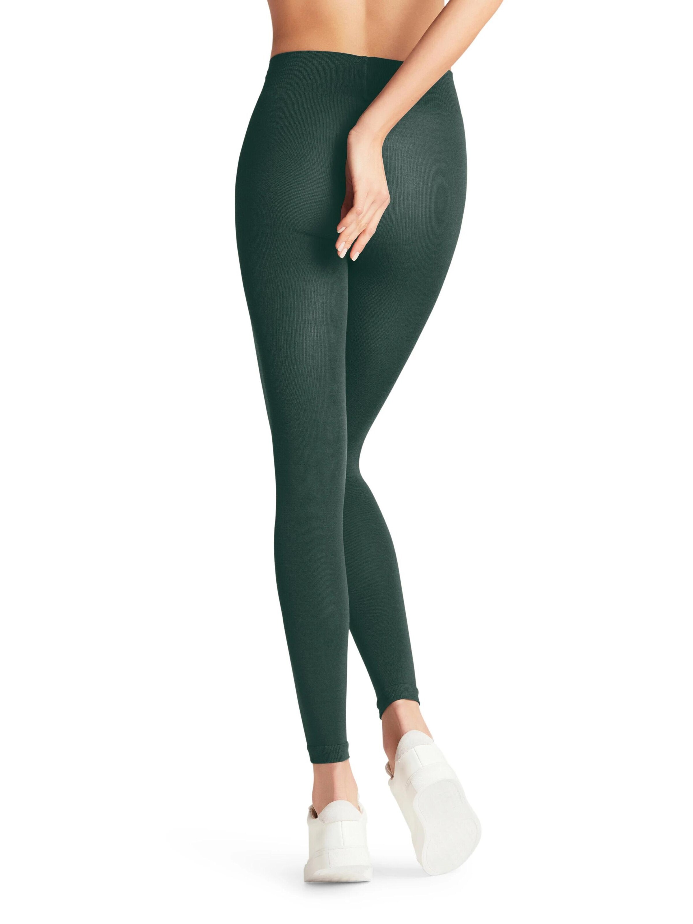 FALKE Slim fit Leggings 'Softmerino' in Green