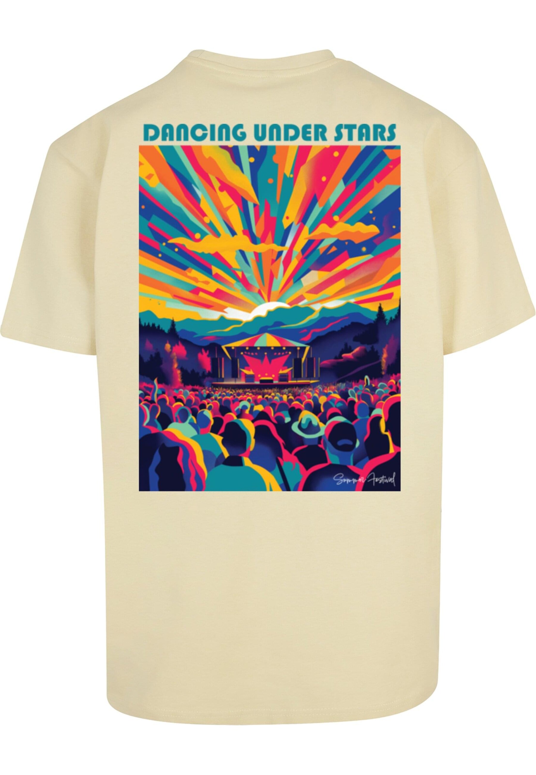 Merchcode T-shirt 'Dance Under Stars' in Gelb