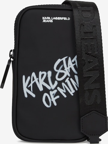 KARL LAGERFELD JEANS Tietokonelaukku ' KARL QUOTE PHONE ' värissä musta: etupuoli