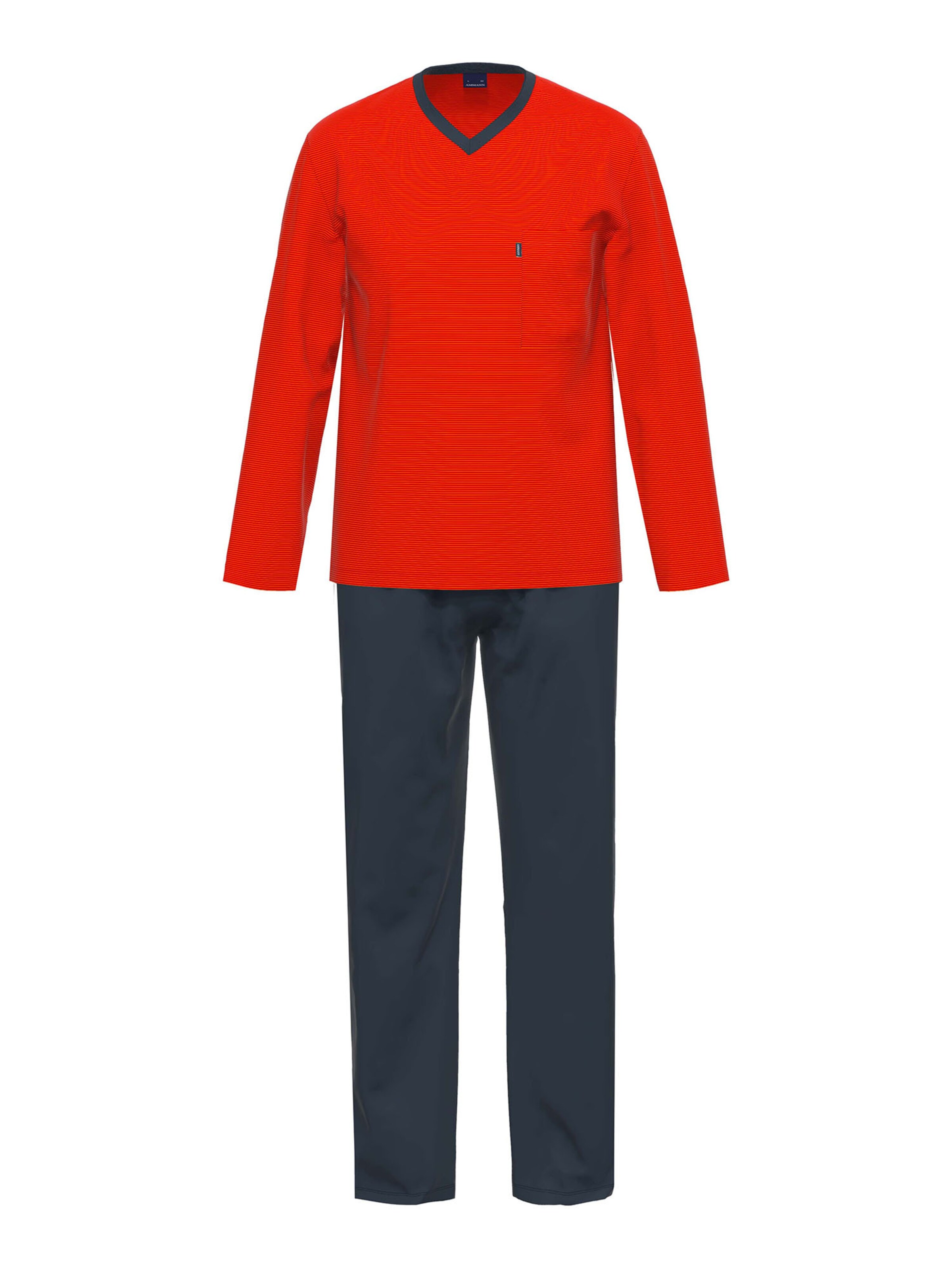 Ammann Pyjama lang ' Qatar ' in Blauw: voorkant