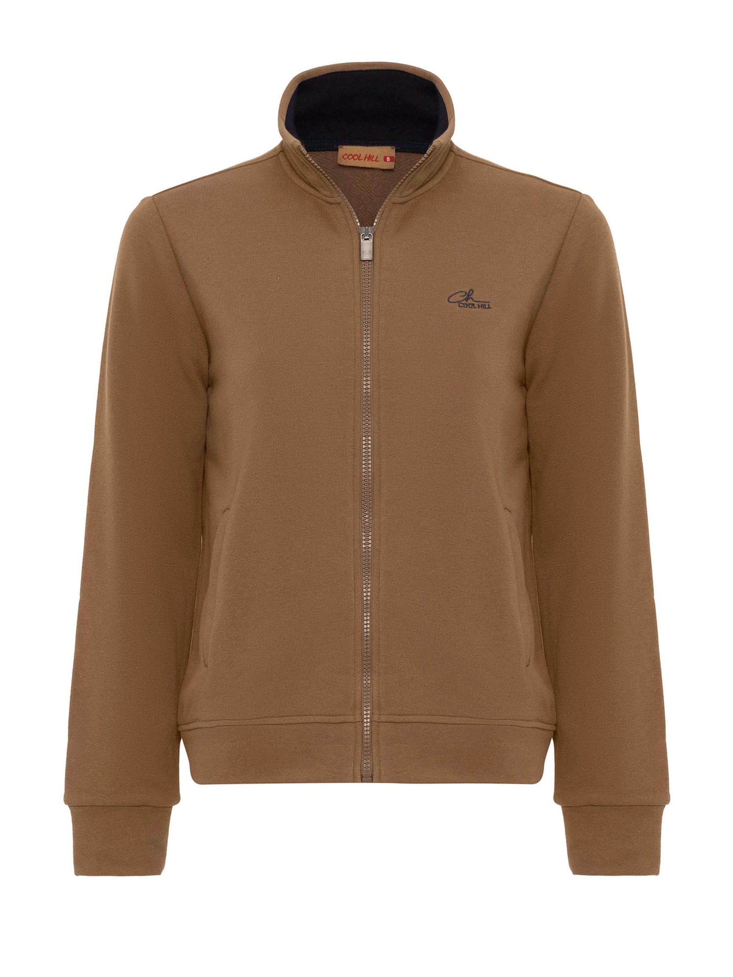 Cool Hill Sweat jacket in Brown: front