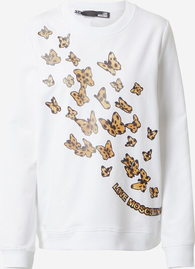 Love Moschino Sweater majica u pijesak / smeđa / crna / bijela, Pregled proizvoda