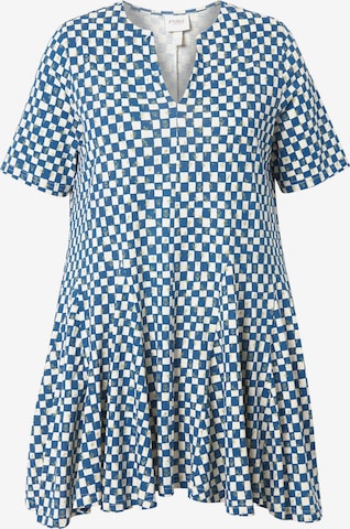 T-shirt Ulla Popken en bleu : devant