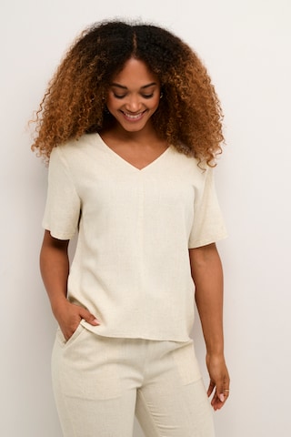 T-shirt Love Copenhagen en beige : devant