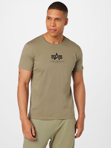 ALPHA INDUSTRIES Póló - zöld: elől