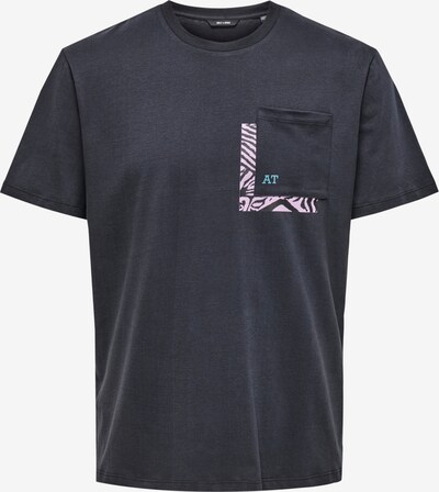 Only & Sons Särk 'Asbjorn' jadeiit / pastell-lilla / must, Tootevaade