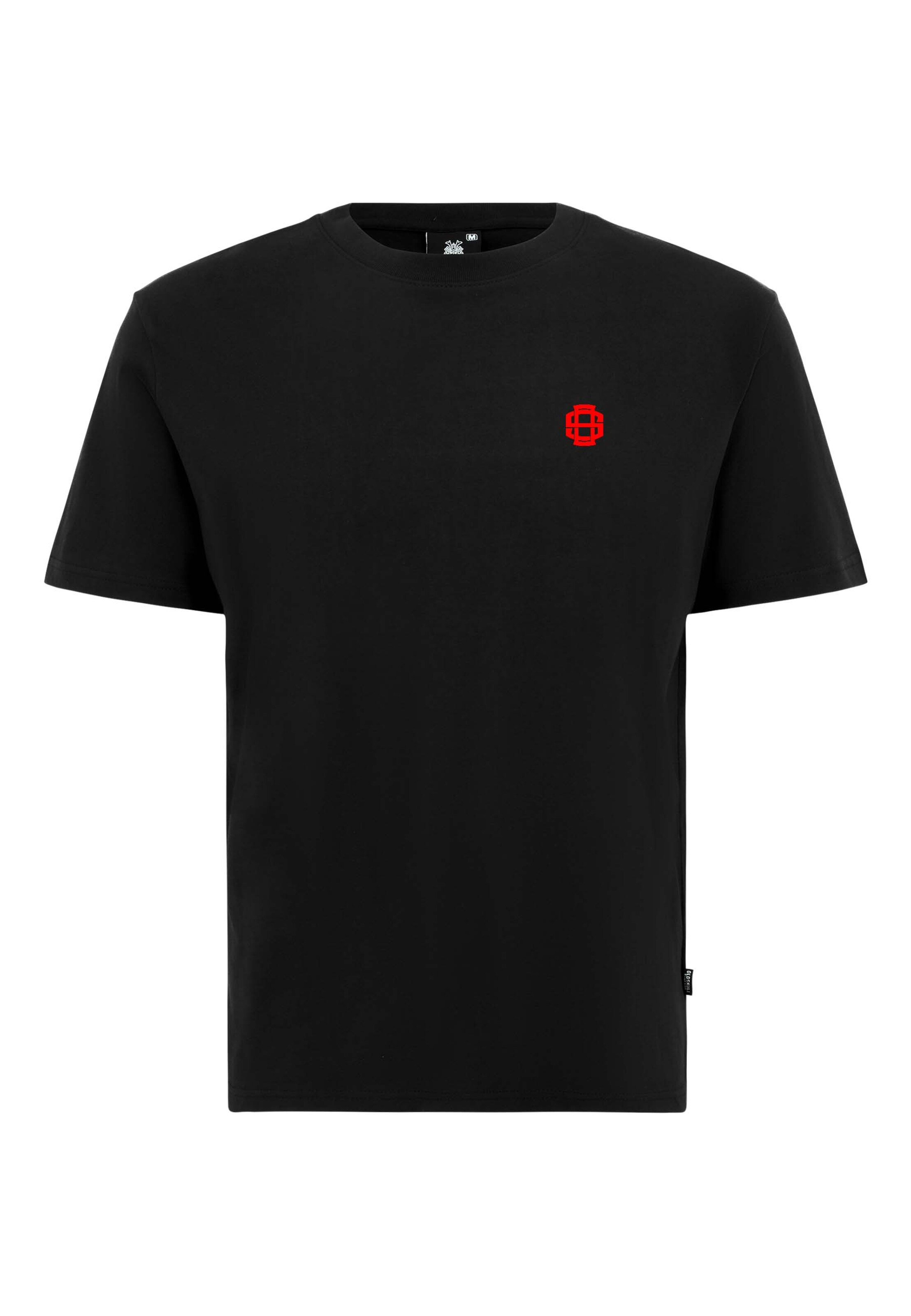 Oldskull Shirt 'Retro Pixel Battle Logo Graphic' in Zwart