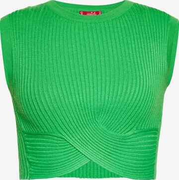 swirly Knitted Top in Green: front