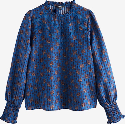 Next Bluse in blau / orange / weinrot, Produktansicht