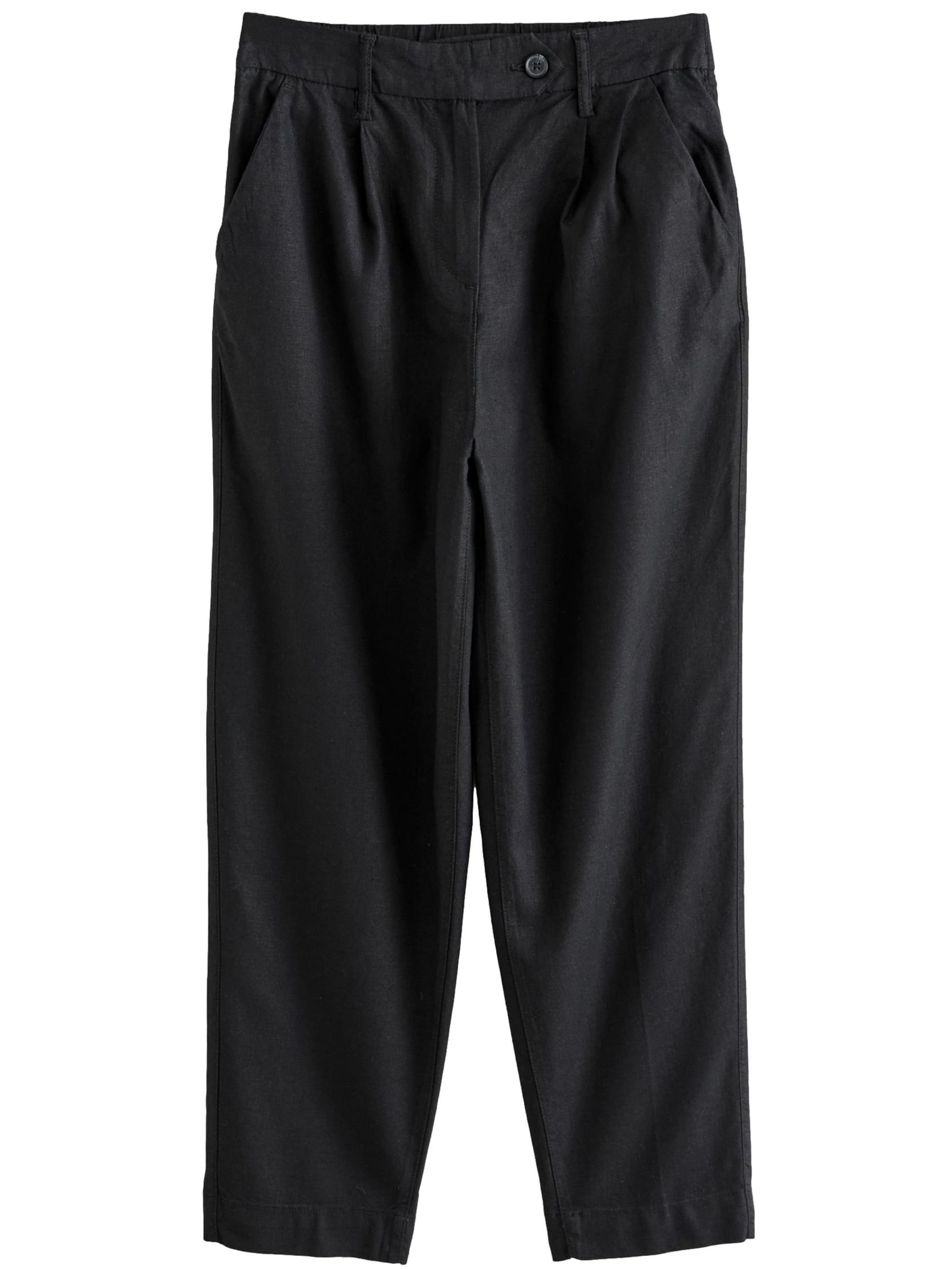 Baggy Pantaloni cutați de la Next pe negru: față