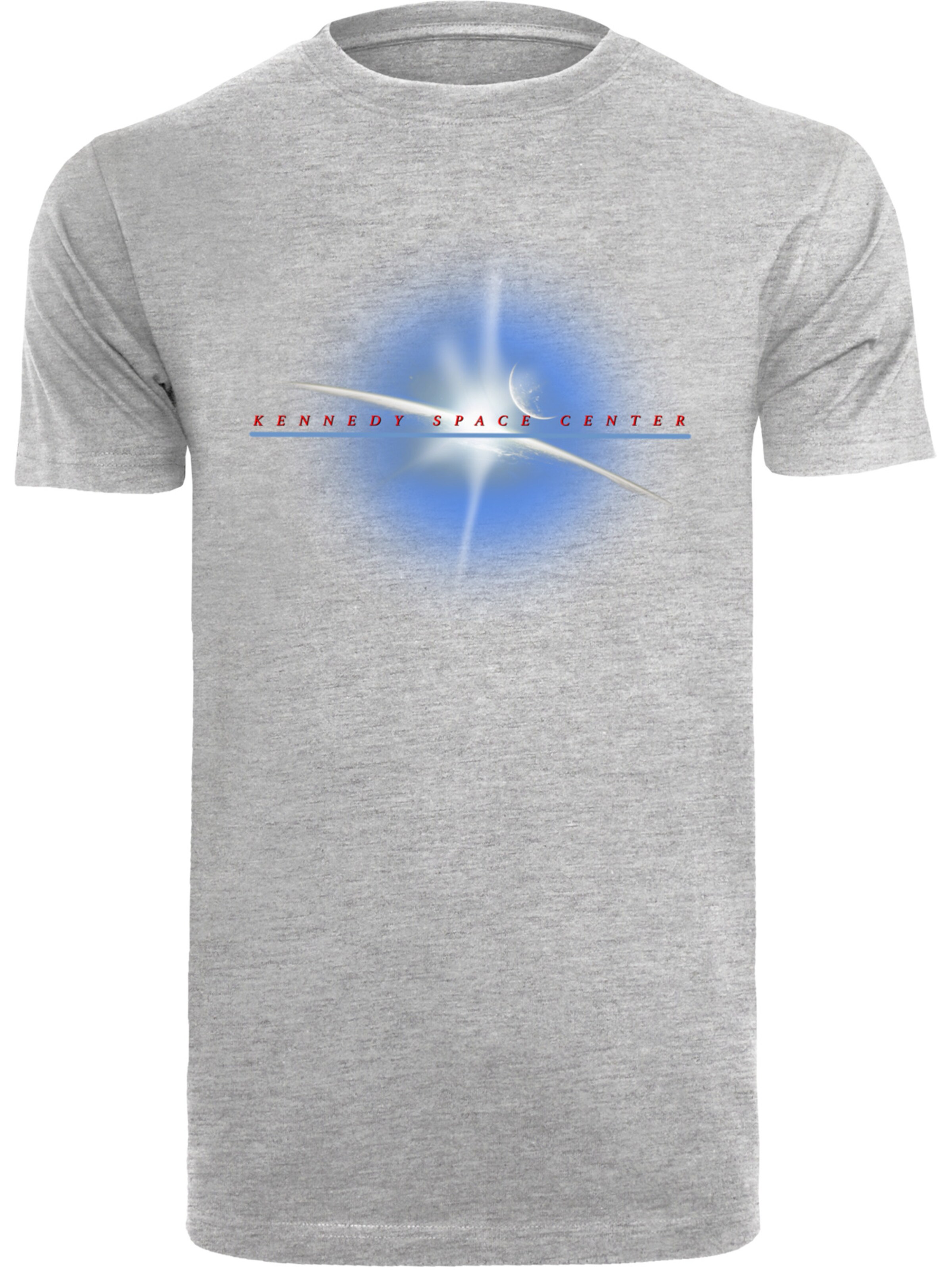 F4NT4STIC Shirt 'NASA Kennedy Space Centre Planet' in Grijs: voorkant